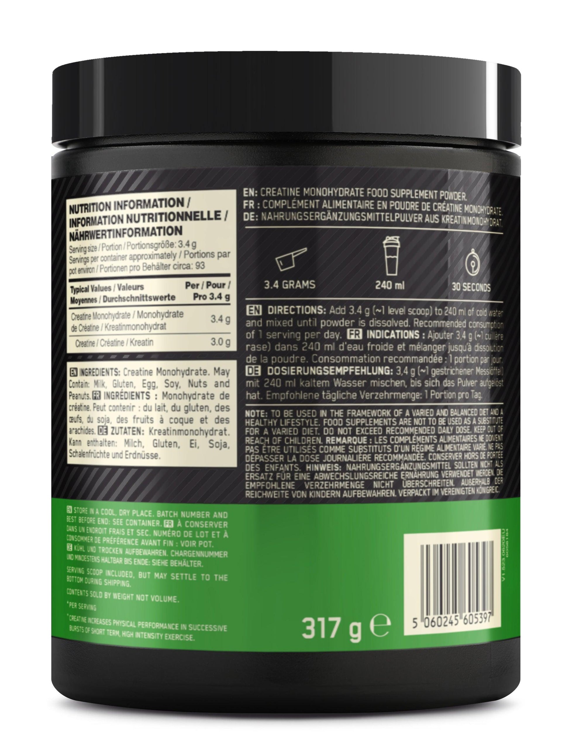 Micronised Creatine Powder (317g - 634g) - Optimum Nutrition